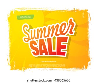 Summer sale. Vector template banner