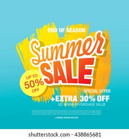 Summer sale. Vector template banner