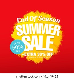 Summer sale. Vector template banner