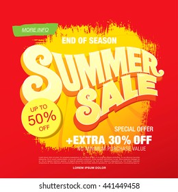 Summer sale. Vector template banner