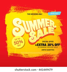 Summer sale. Vector template banner