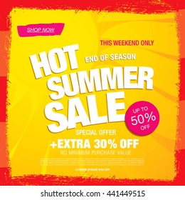 Summer sale. Vector template banner