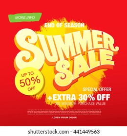 Summer sale. Vector template banner