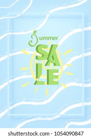 Summer Sale vertical card. Vector Illustration. 