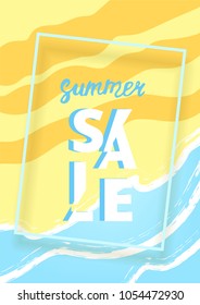 Summer Sale vertical card. Vector Illustration. 