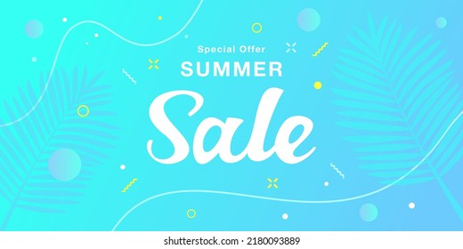 Summer sale summer wave light blue vector illustration background material