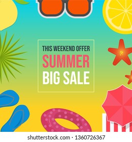 Summer sale web banner template. Used for Social media post, poster. Banner, flyer, brochure, Easily editable for any design project