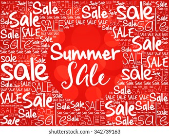 SUMMER SALE word cloud background, business concept