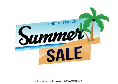 summer sale word text concept icon logo sign symbol vector note mega shopping style for use landing page, template, social media, web, mobile app, poster, banner, flyer, background, gift card, coupon
