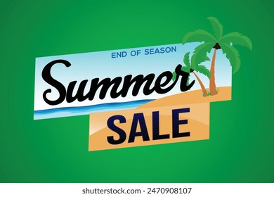 summer sale word text concept icon logo sign symbol vector note mega shopping style for use landing page, template, social media, web, mobile app, poster, banner, flyer, background, gift card, coupon
