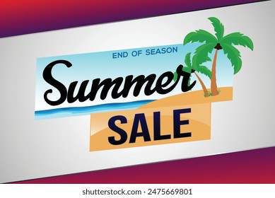 summer sale word text concept icon logo sign symbol vector note mega shopping style for use landing page, template, social media, web, mobile app, poster, banner, flyer, background, gift card, coupon
