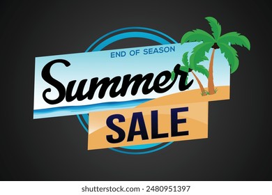 summer sale word text concept icon logo sign symbol vector note mega shopping style for use landing page, template, social media, web, mobile app, poster, banner, flyer, background, gift card, coupon
