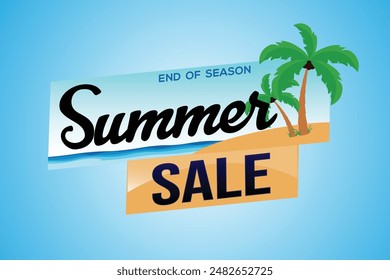 summer sale word text concept icon logo sign symbol vector note mega shopping style for use landing page, template, social media, web, mobile app, poster, banner, flyer, background, gift card, coupon
