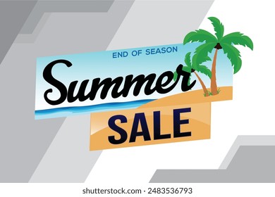 summer sale word text concept icon logo sign symbol vector note mega shopping style for use landing page, template, social media, web, mobile app, poster, banner, flyer, background, gift card, coupon
