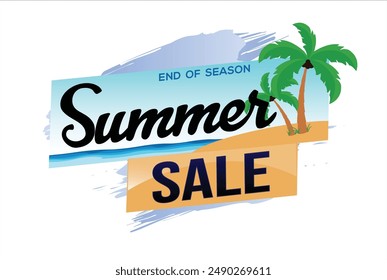 summer sale word text concept icon logo sign symbol vector note mega shopping style for use landing page, template, social media, web, mobile app, poster, banner, flyer, background, gift card, coupon
