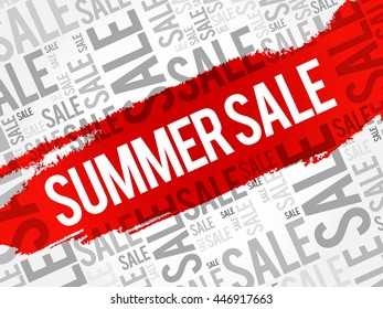 SUMMER SALE words cloud, business concept background