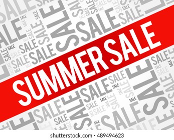 SUMMER SALE words cloud, business concept background