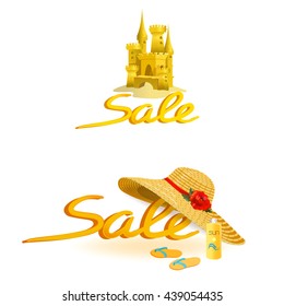 Summer sales background with sale lettering.