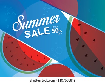 Summer sales background texture with watermelon peaces