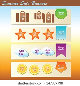 Summer Sales Banners, vector illustration