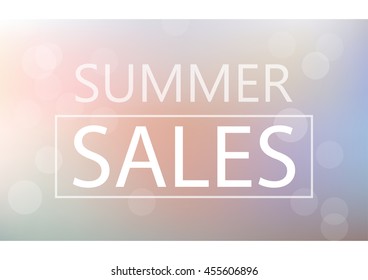 Summer sales. Blurred sunset background with bokeh. Illustration made for banner/poster/postcard/web. Vector image. 