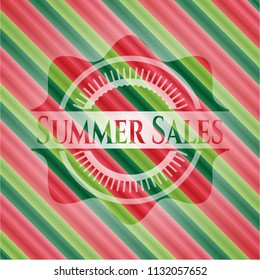 Summer Sales christmas colors style emblem.