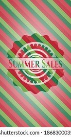 Summer Sales christmas emblem background. Vector Illustration. Detailed. 