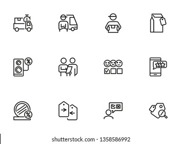 Summer sales icon set. Online store concept. Vector illustration can be used for topics like marketing, delivery service, internet shopping  