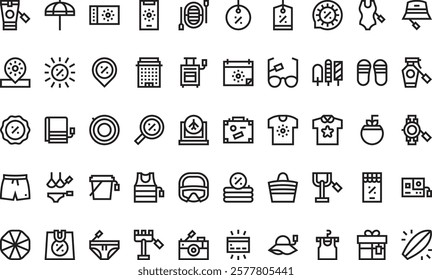 Summer sales icons High-Quality Vector Icons Collection with Editable Stroke. Ideal for Professional and Creative Projects.