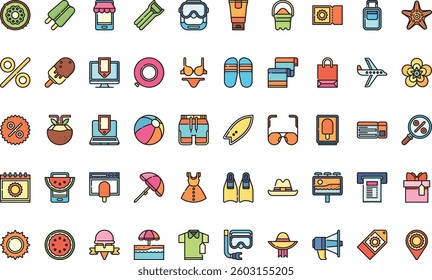 Summer sales icons High-Quality Vector Icons Collection with Editable Stroke. Ideal for Professional and Creative Projects.