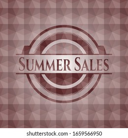 Summer Sales red seamless polygonal badge.