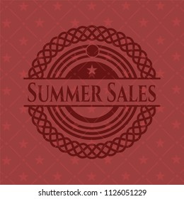 Summer Sales retro style red emblem