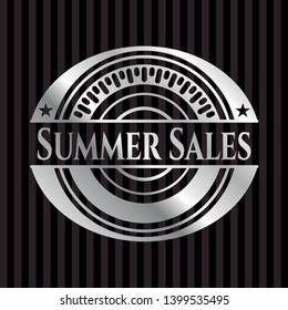 Summer Sales silver emblem. Vector Illustration. Mosaic.