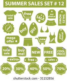 summer sales stickers #12. vector