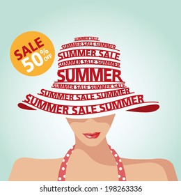 Summer Sale,Swimming Suit,Shopping and Typography