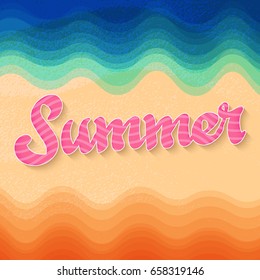 Summer. Sand as background for summer design. Calligraphic design element. Vector illustration. 