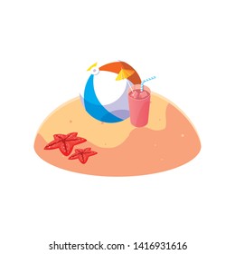summer sand beach with beach balloon scene
