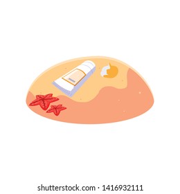 summer sand beach with solar blocker scene