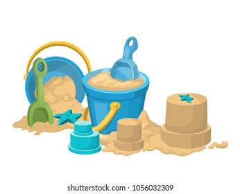 summer, sand, bucket
