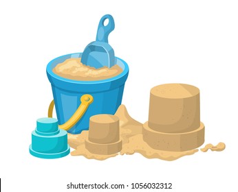 summer, sand, bucket