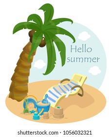 summer, sand, bucket