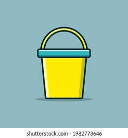 diseño de ilustración vectorial de dibujos animados de cubos de arena de verano, divertidos equipos de verano