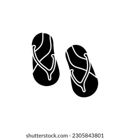 Sommersandal oder Flip Flops schwarze Füllsymbol, Vektorgrafik im trendigen Stil. Bearbeitbare grafische Ressourcen für viele Zwecke.