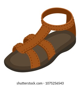 Summer sandal icon. Isometric illustration of summer sandal vector icon for web