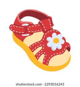 Sommersandschuh für Kinder Modeschuhe. Vektorgrafik