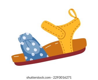 Summer sandal shoe for kids Fashionable footwear. Vector illustration