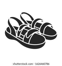 Summer sandal vector icon.Black vector icon isolated on white background summer sandal .