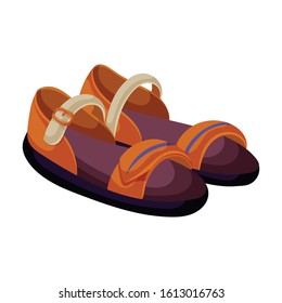 Summer sandal vector icon.Cartoon vector icon isolated on white background summer sandal .