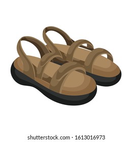 Summer sandal vector icon.Cartoon vector icon isolated on white background summer sandal .