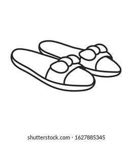 Summer sandal vector icon.Line vector icon isolated on white background summer sandal .